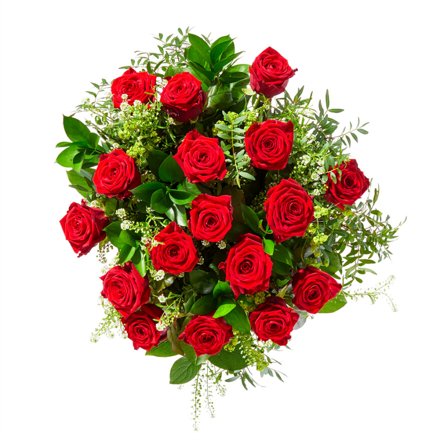 Lieflijk rode roos - Gefeliciteerd bloemen